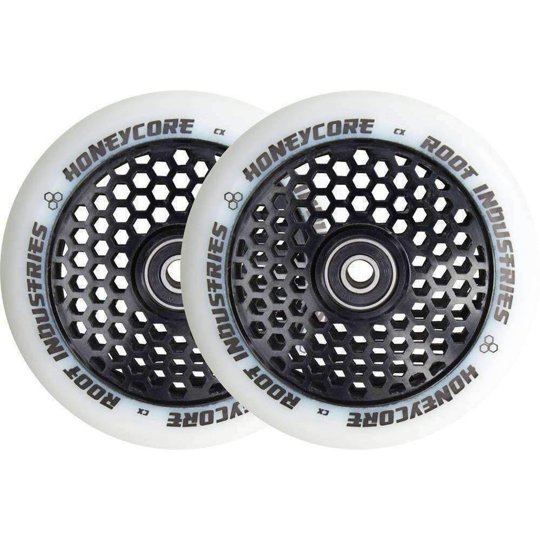 Root Honeycore Hvid 110mm Hjul Til Løbehjul 2-pak - Black-ScootWorld.dk