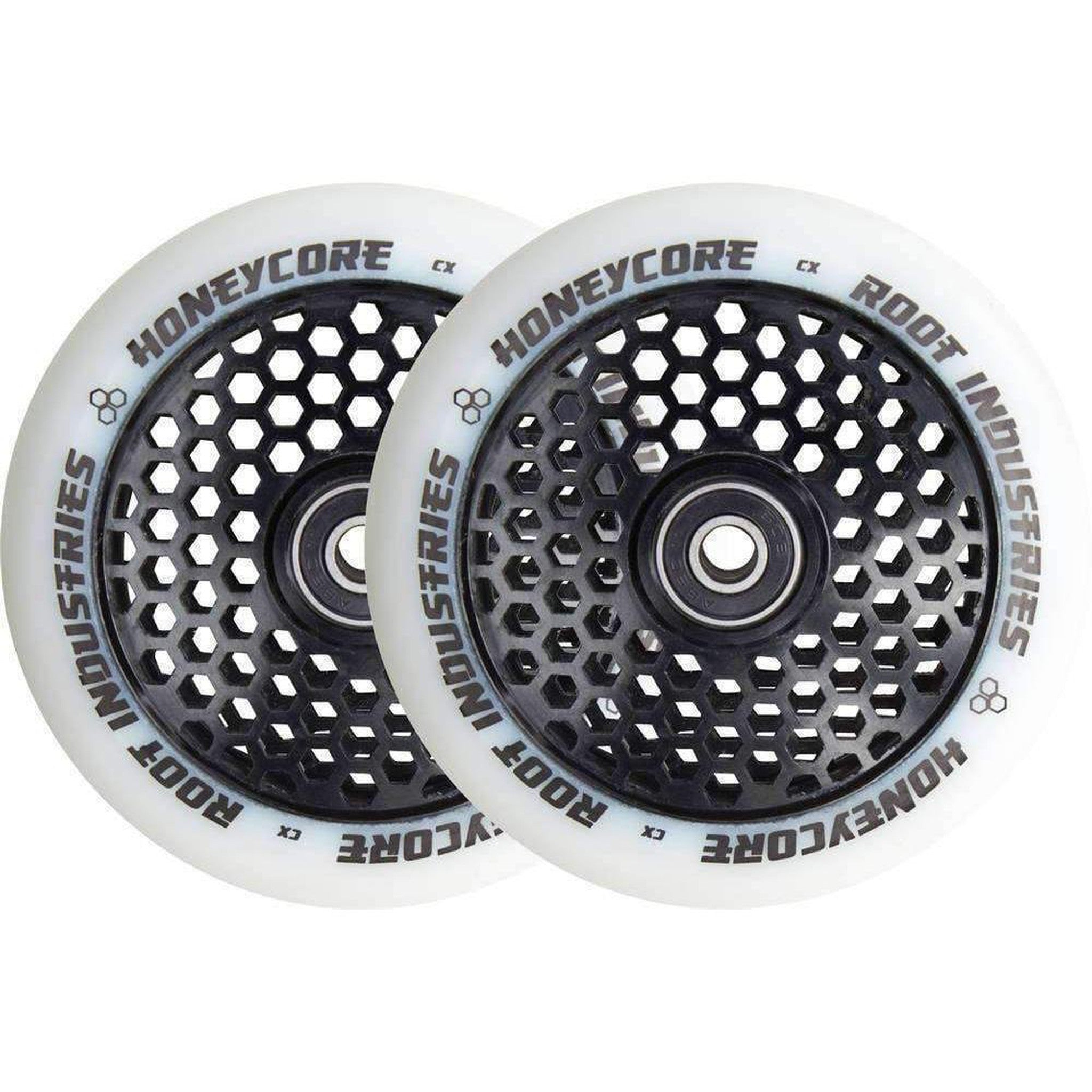 Root Honeycore Hvid 110mm Hjul Til Løbehjul 2-pak - Black-ScootWorld.dk