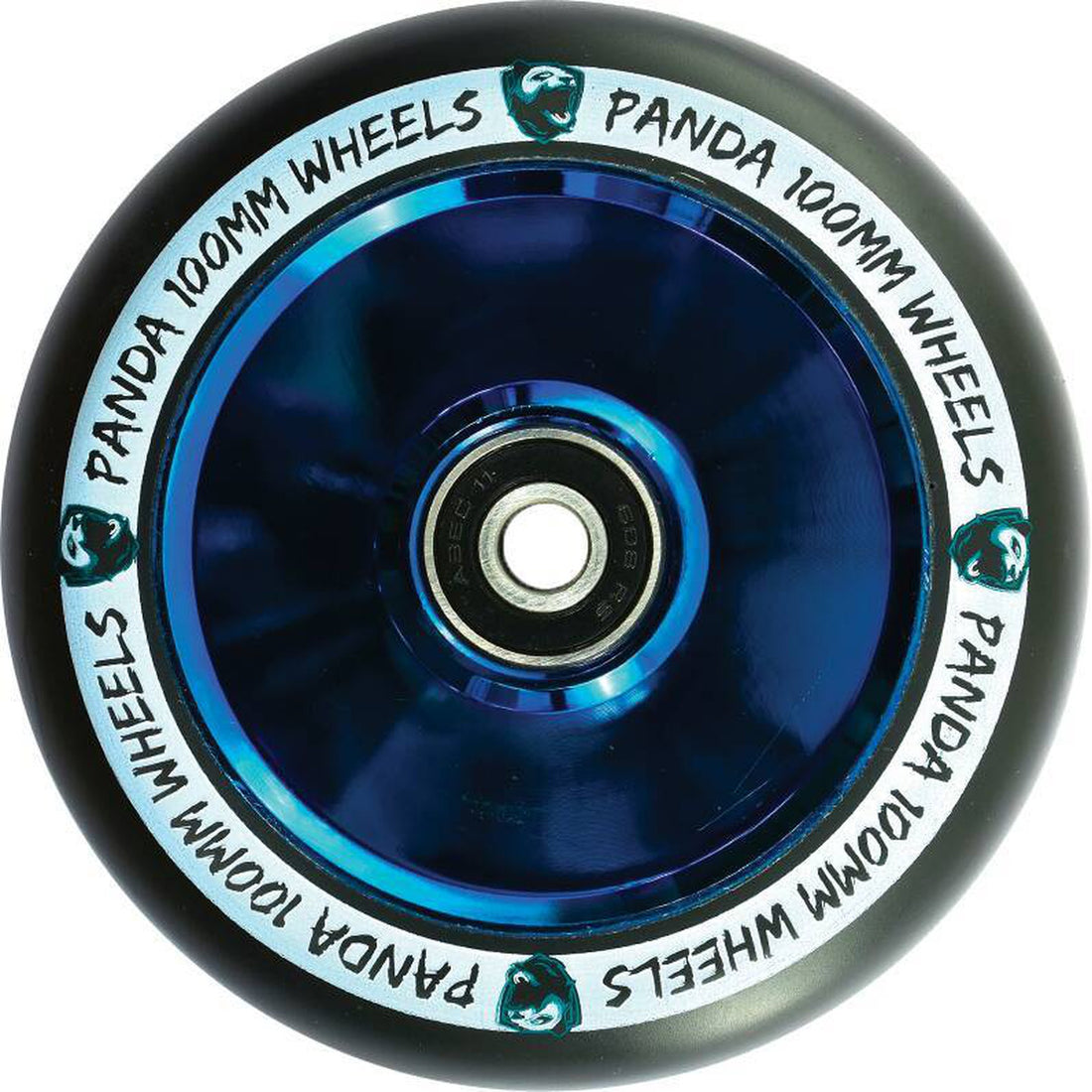 Panda Balloon Fullcore 100mm Hjul Til Løbehjul - Blue Chrome-ScootWorld.dk