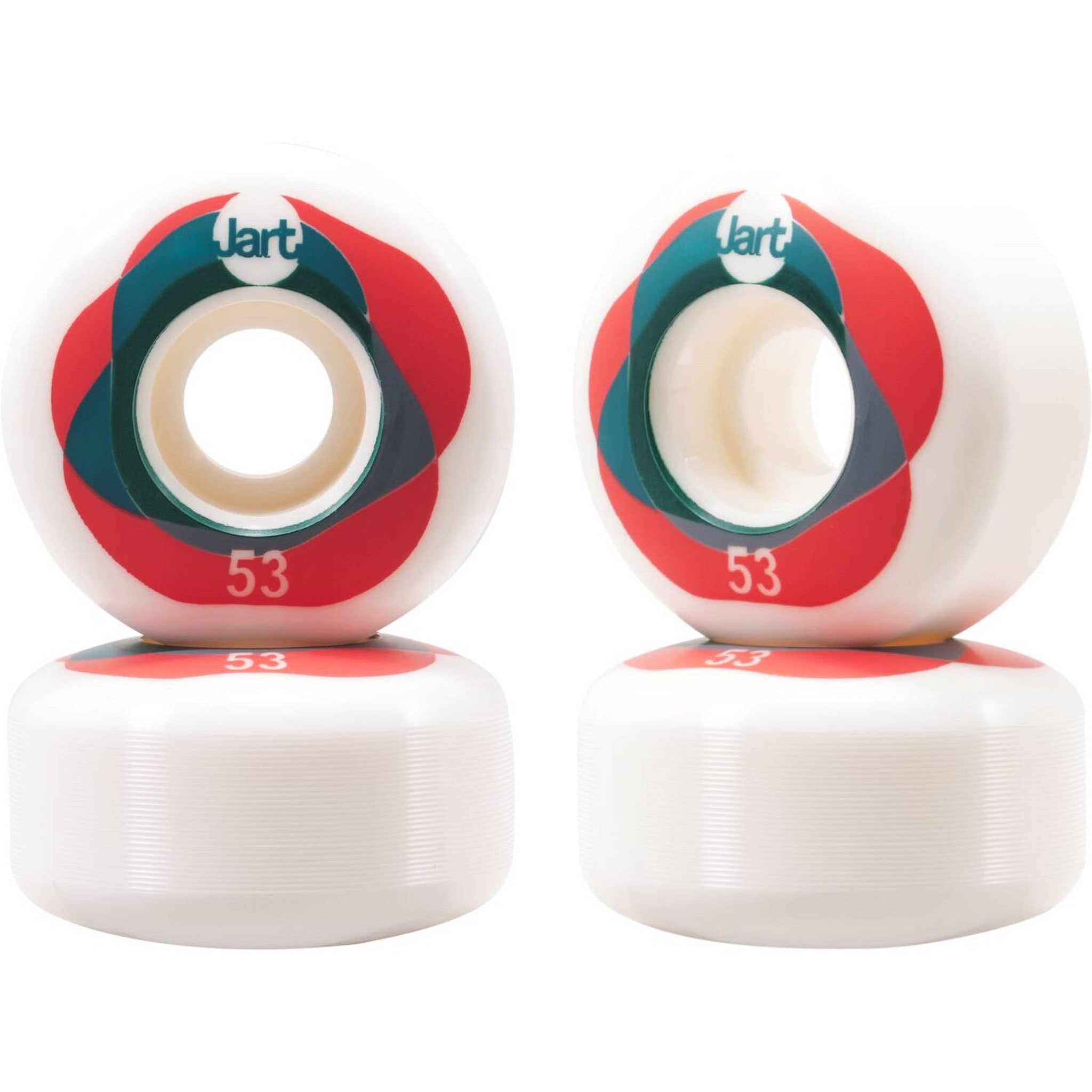 Jart Twister 101A Skateboard Hjul 4-Pak - White/Red/Green-ScootWorld.dk