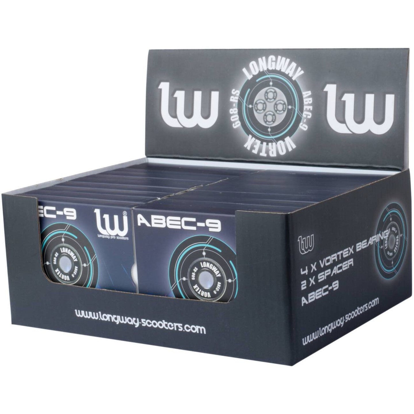 Longway Vortex Retail Scooter Bearings 20-Pak -ScootWorld.dk