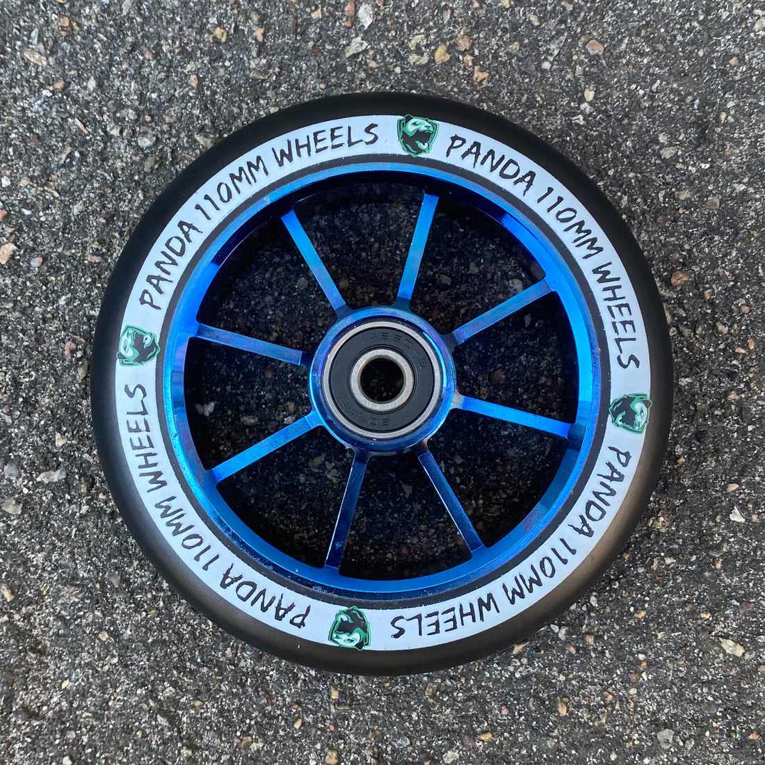 Panda Spoked V2 110mm Hjul Til Løbehjul - Blue Chrome-ScootWorld.dk